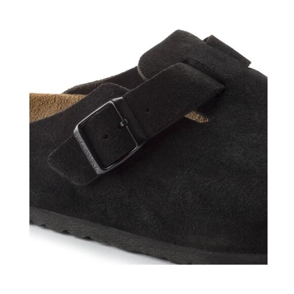 Birkenstock Boston Soft Footbed Suede Leather Black 0660473 Narrow - Picture 6 of 6